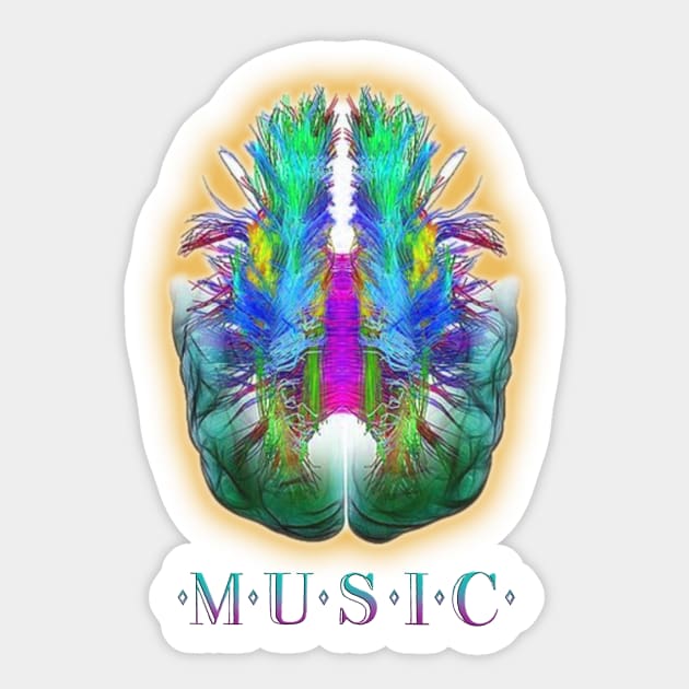 Music Brain Sticker by blancobydesign01